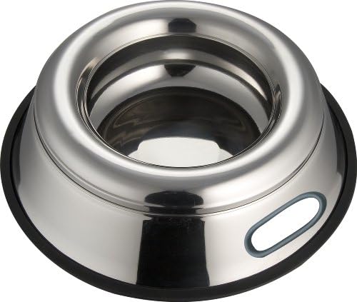 Indipets Stainless Steel Spill Proof Splash Free Dog Bowl - 32oz - Removable Cover and Easy Pick Up Grip Handle