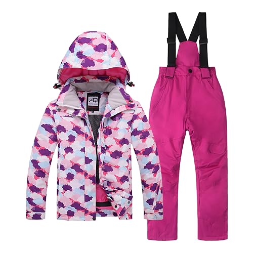 kids snowsuit ski suit pants jacket waterproof snowbibs for boys girls raincoat