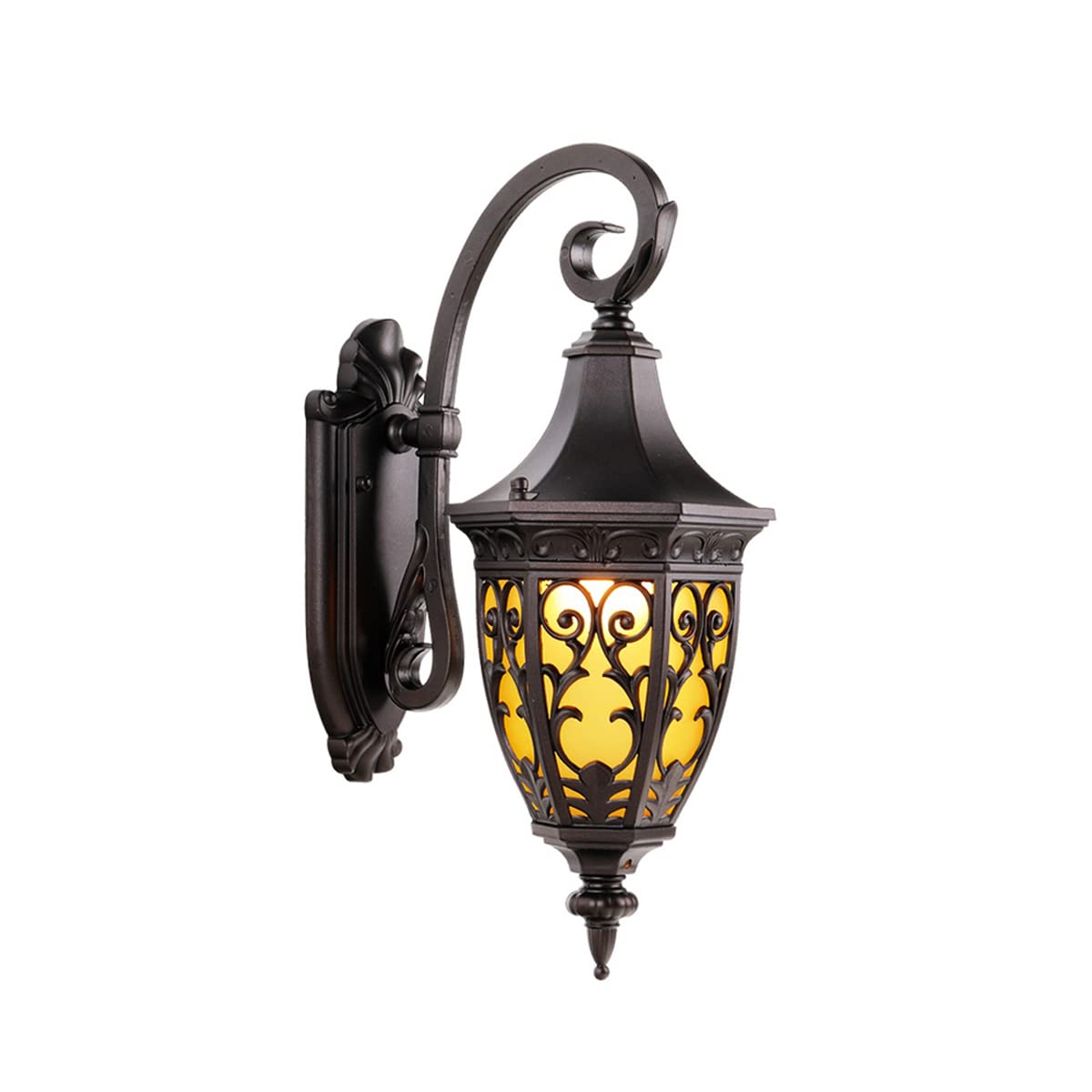Applique extérieure E27 anti corrosion lanterne marron en verre