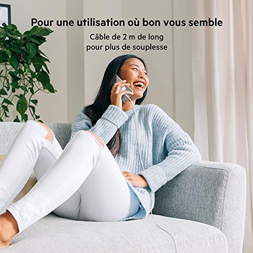 Belkin Chargeur MagSafe, Chargeur sans fil portable magnétique (Avec câble de 2 m, pour modèles de l’iPhone 14 et iPhone 13 et autres appareils MagSafe, adaptateur secteur non inclus, blanc)