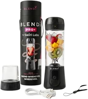 BLENDi Pro+ Portable Blender (17.5oz, Black) – Upgraded Ice Crushing 120W Motor, USB-C Rechargeable, Cordless Personal Blender Smoothies & Shakes – BPA-Free, ravel-Friendly (NEW)