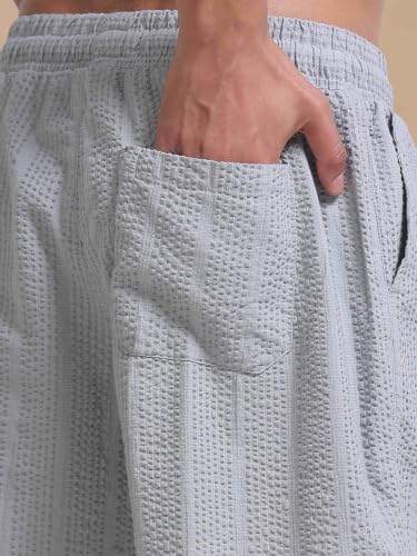 Image of StitchX Men's Airport Look Textured Seersucker Cotton Resort Shorts-S-2XL
