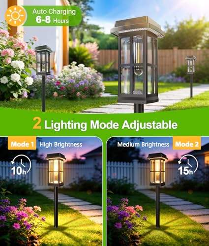 8-Pk Ahaorigin Solar Pathway Lights w/ 2 Lighting Modes - image 6