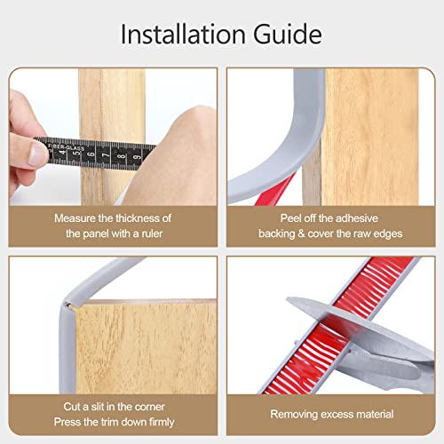 Image of 16 ft Flexible Self Adhesive Veneer Edge Banding Peel and Stick Edge Trim Guards (Gray, 3 /4 inch)