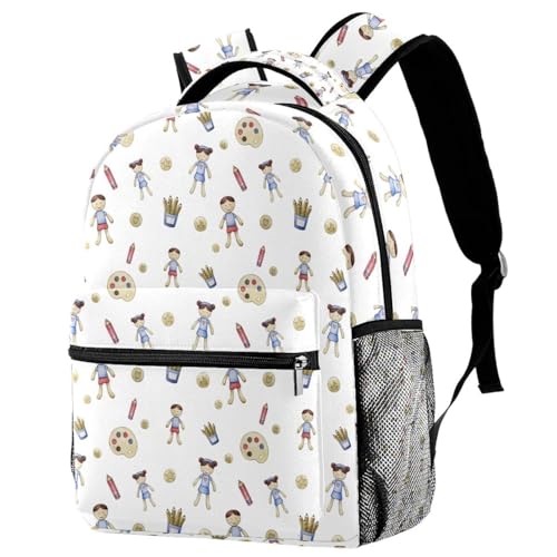 Sac à dos d'école multicolore 29.4x20x40cm pour ados et enfants