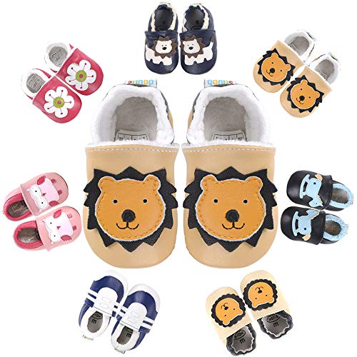 Zapatos de Cuero Suave para Bebés Bebé Primeros Pasos Zapatos 1-4 años Niños Zapatos Niños Niñas Suave Suela Zapatos de Bebé Zapatillas de Cuero Niño NiñaPantuflas Infantiles 6-12 Meses