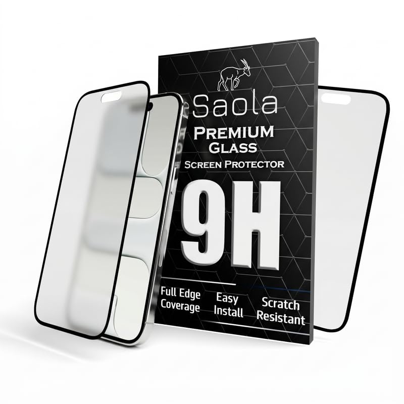 Image of Saola HD Matte Tempered Glass With 18H Hardness For Apple Iphone 17 Air (PACK OF 1) with Hassle-less Installation Kit. Full screen Coverage. 6.5 inch