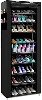 TXT&BAZ 27 par przenośny stojak na buty z nietkanego materiału (10 poziomów czarny)