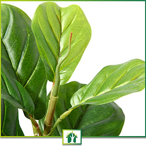 Crosofmi 30" Artificial Fiddle Leaf Fig Tree/Fake Ficus Lyrata Plant With 21 Leaves Faux Plants In White Pot For Indoor House Home Office Modern Decoration Perfect Housewarming Gift #TOP3