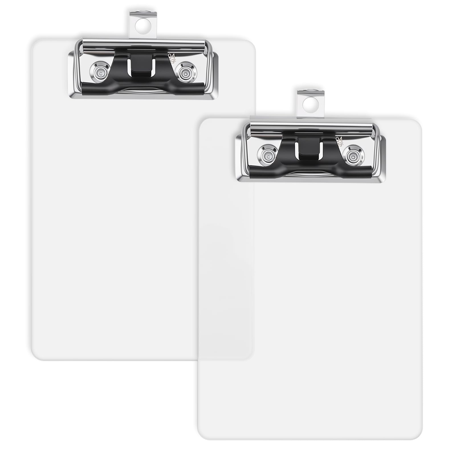 4.1x5.9in Mini Clear Acrylic Clipboard for 3.5x4.7in Paper, 3mm Thick 2 Pack Portable Clipboards with Convenient Clip-on Pen Storage &amp; Low Profile Clip, Work Supplies Home Nursing Office School