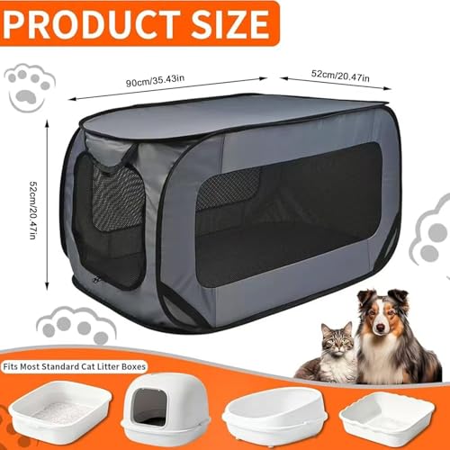 Hundebank- Verdickter Faltbarer Katzenreisekorb, Hundebank Katzenkäfig | Geeignet Für Kleine Und Mitteltiere Home Wohnung Wohnzimmer Balkon Auto Outdoor Reise Camping-6