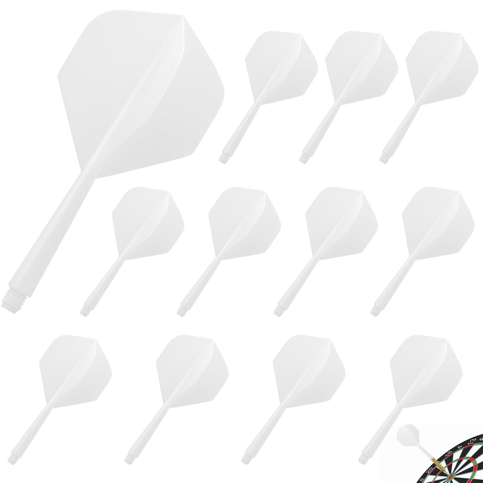 Ailettes fléchettes intégrées 2BA PATIKIL Blanc, pack de 15 pour remplacer vos pièces usées