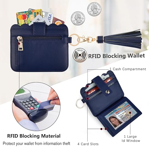 Image of Wristlet Wallet for Women with Keychain - RFID Card Holder Small Wallet Wristlet with Key Ring