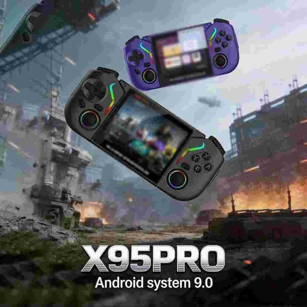 X95pro Console portable rétro avec plus de 20 000 jeux intégrés Écran IPS 3,5" Batterie 3000 mAh et stockage extensible jusqu'à 256 Go (Noir)