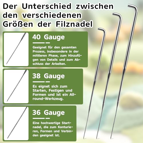 Filznadeln Riddur Set für Anfänger mit 3 Größen und Zubehör