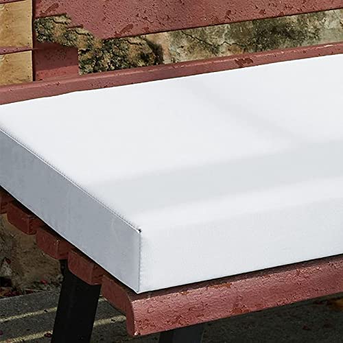 Cojín de banco de tamaño personalizado, cojín de asiento largo para silla oscilante, para exteriores, interiores, jardín, impermeable, antideslizante, para ventana (blanco, 120 x 40 x 5 cm)