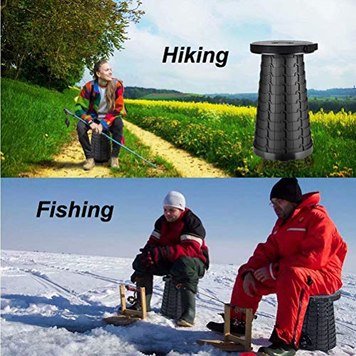 Simple Stool Collapsible, Portable Retractable/Telescoping Stool Load 330 lb, Camping Folding Seat for Travel, Fishing, Garden - Thumbnail 2