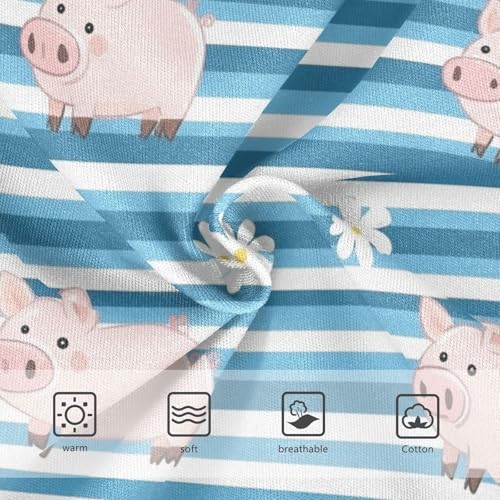 Wusikd Cute Pink Pig Girls' Underwear Cotton Blue Stripe Girls Briefs Soft Toddler Underwear 2T3