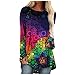 Dasongff Femme Tops Manches Longues, Blouses Col Rond Femme Chic Grande Taille, Chemisiers de Imprimé Femme Chic Grande Taille Pas Cher, Streetwear Tee Shirt Casual Automne Confortables