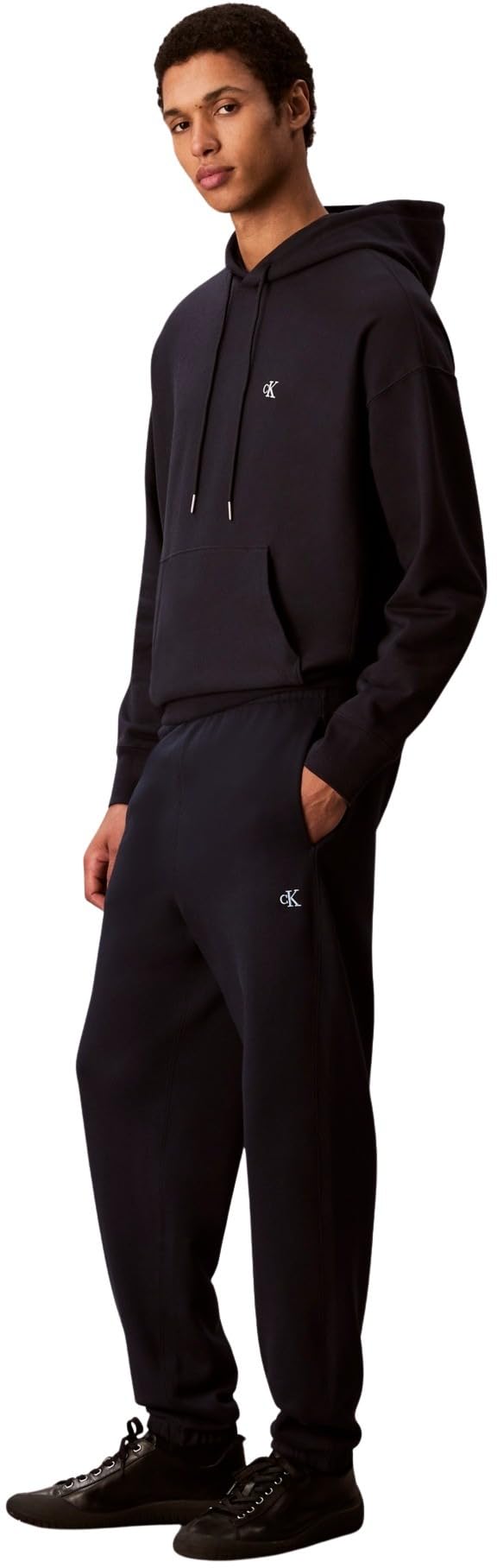 Calvin Klein Pantalón de chándal Hombre Terry Monogram con Bolsillo Trasero, Azul (Dark Sapphire), L