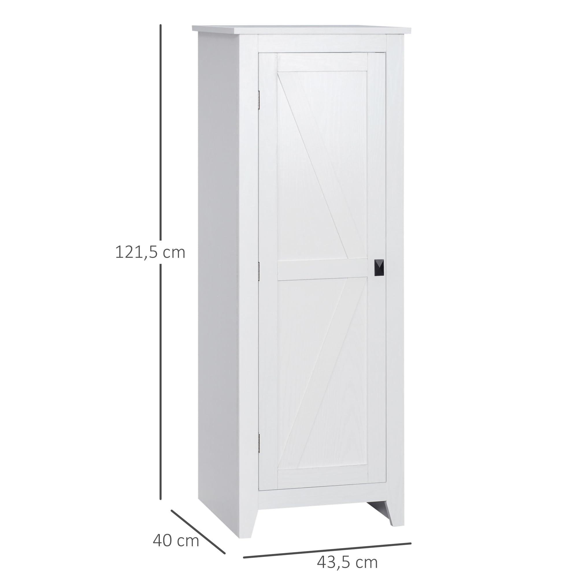 HOMCOM Armoire de Rangement sur Pieds Gain de Place 120 cm Blanc