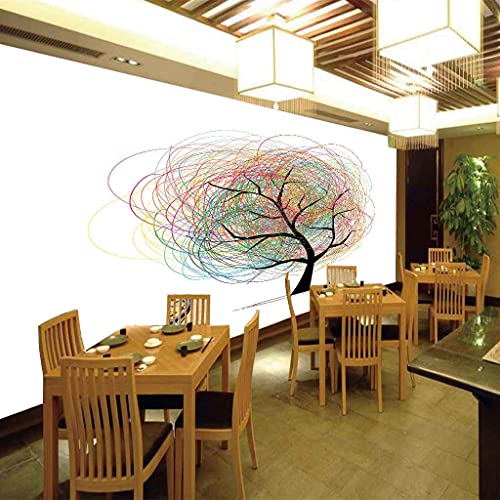 Papier Peint Auto-adhésif Art d'Arbre Couleur 300x210 cm Poster Mural 3D Salon - 4