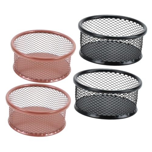 Holibanna 4Pcs Mesh Paper Clip Holder Metal Paper Clip Dispenser Organizer for Desk Office and School Desktop Clip Storage Rack