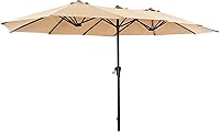 SUPERJARE 13FT Large Patio Umbrella - Fade-Resistant Canopy, Rust-Proof 38mm Pole, Easy Crank Lift for Deck, Pool, Backyard Shade - Beige