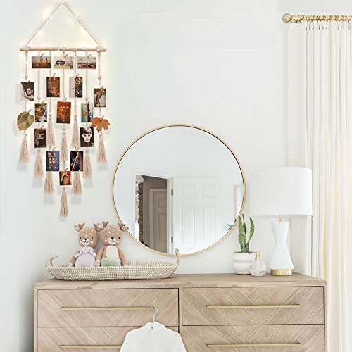 Homecor Hanging Photo Display Wall Decor, Macrame Wall Hanging Boho Room Bedroom Decor, Picture Frame Collage Board With Light 30 Clip thumb #6