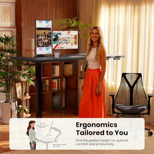 Image of ErGear Height Adjustable Electric Standing Desk, 71 x 30 Inches Sit Stand up Desk, Memory Computer Home Office Desk, Grey