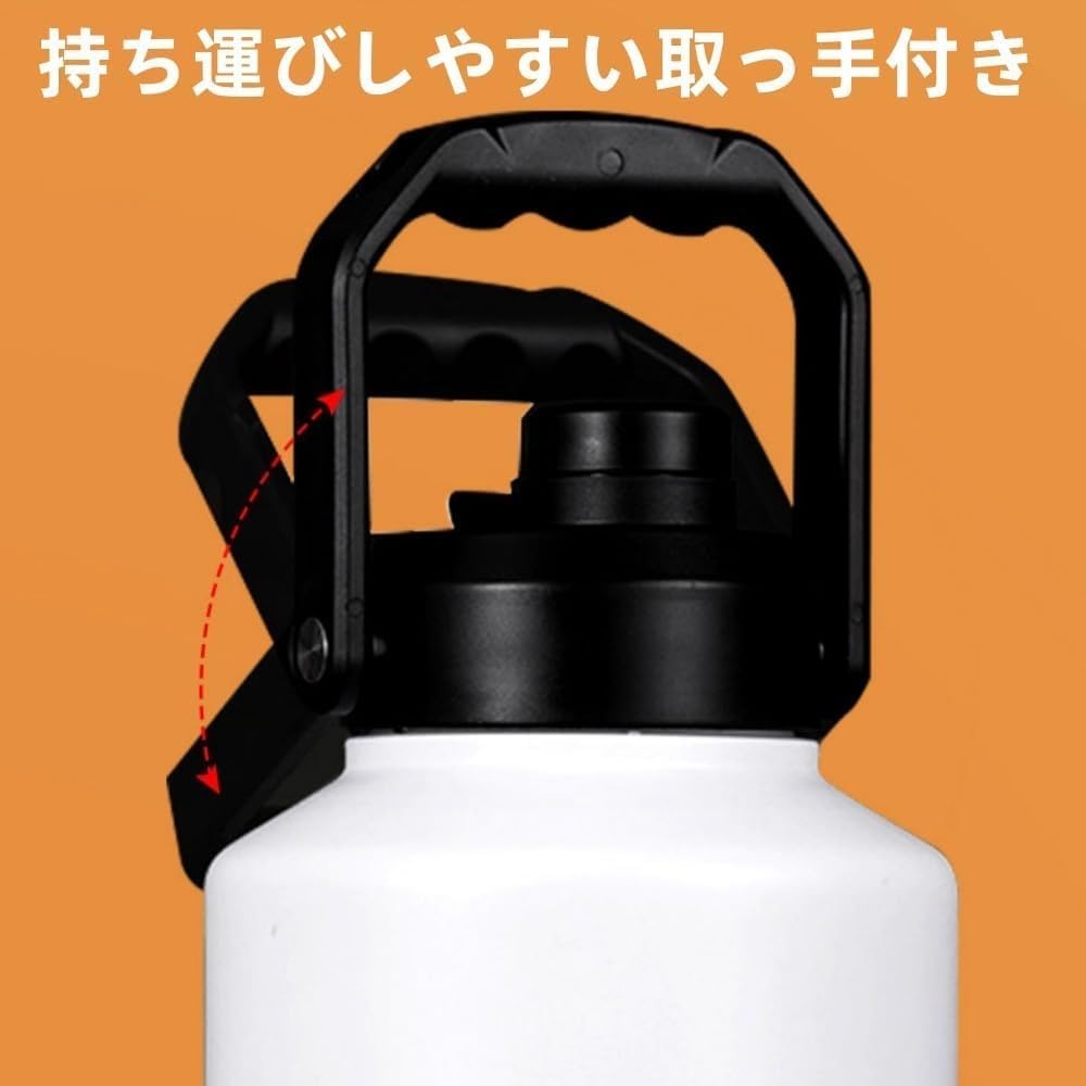 304 ステンレス大容量保温ジャグ 男女兼用アウトドアポータブル水筒 スポーツ保温保冷カップ 家庭用通勤スペースカップ (カーキ,3