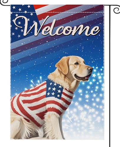 4th of July Dog Garden Flag Patriotic America Small Welcome Flags for Outside, Double Sided Burlap Memorial Day Independence Day House Summer Yard Lawn Decoration 12x18 Inch 4th of July Dog Garden Flag Patriotic America Small Welcome Flags for Outside, Double Sided Burlap Memorial Day Independence Day House Summer Yard Lawn Decoration 12x18 Inch
