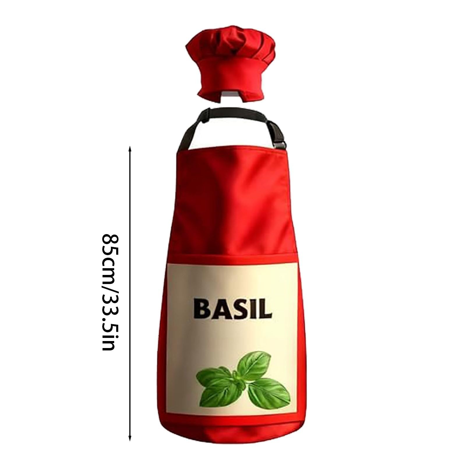 Grembiule da cucina 6 pezzi costume speziato e cappello grande gruppo grembiule rosso condimento con su di esso adatto per adulti femminili gioco di ruolo di gruppo