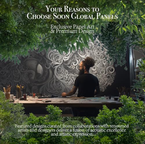 Soon Global Pacote com 8 painéis de parede acústicos, painéis de absorção de som de 121 x 81 cm, pai