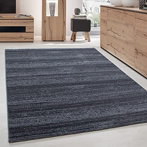 Tapis à poils courts gris anthracite 80x150 cm pour salon et chambre