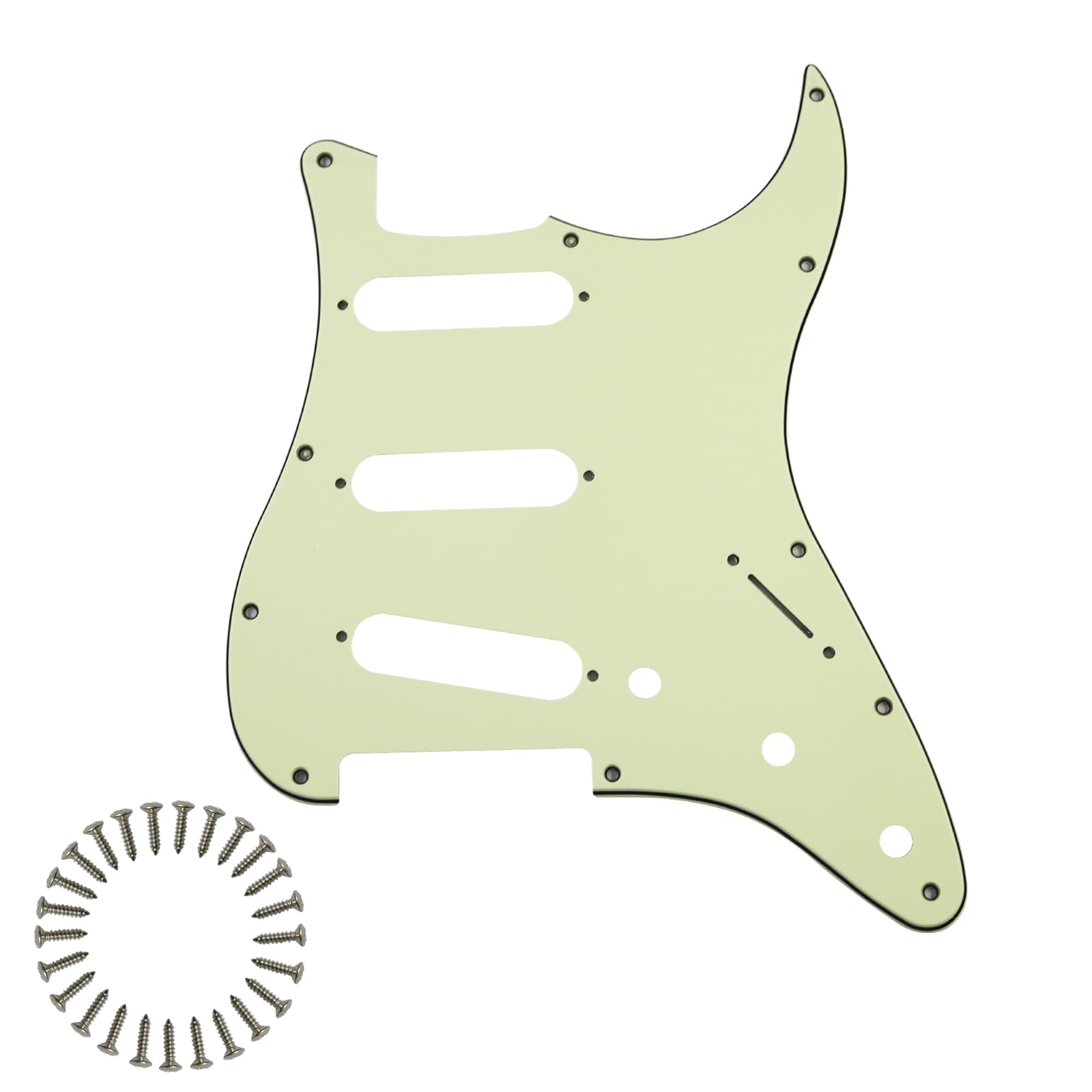 SSS 11-Hole Strat Pickguard for Fender Stratocaster,Mint Green 3Ply