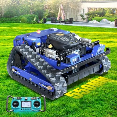 High-Efficiency Remote-Controlled Tracked Lawnmower, Suitable for Gardens and Yards, All-Terrain self-propelled Lawnmower, Height Adjustable.