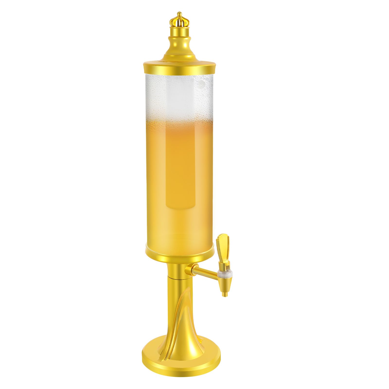 Distributeur de bière 3 l - Distributeur de boisson froide avec éclairage LED et colonne de glace - Pour bar et fête - Transparent et léger - 1,15 kg