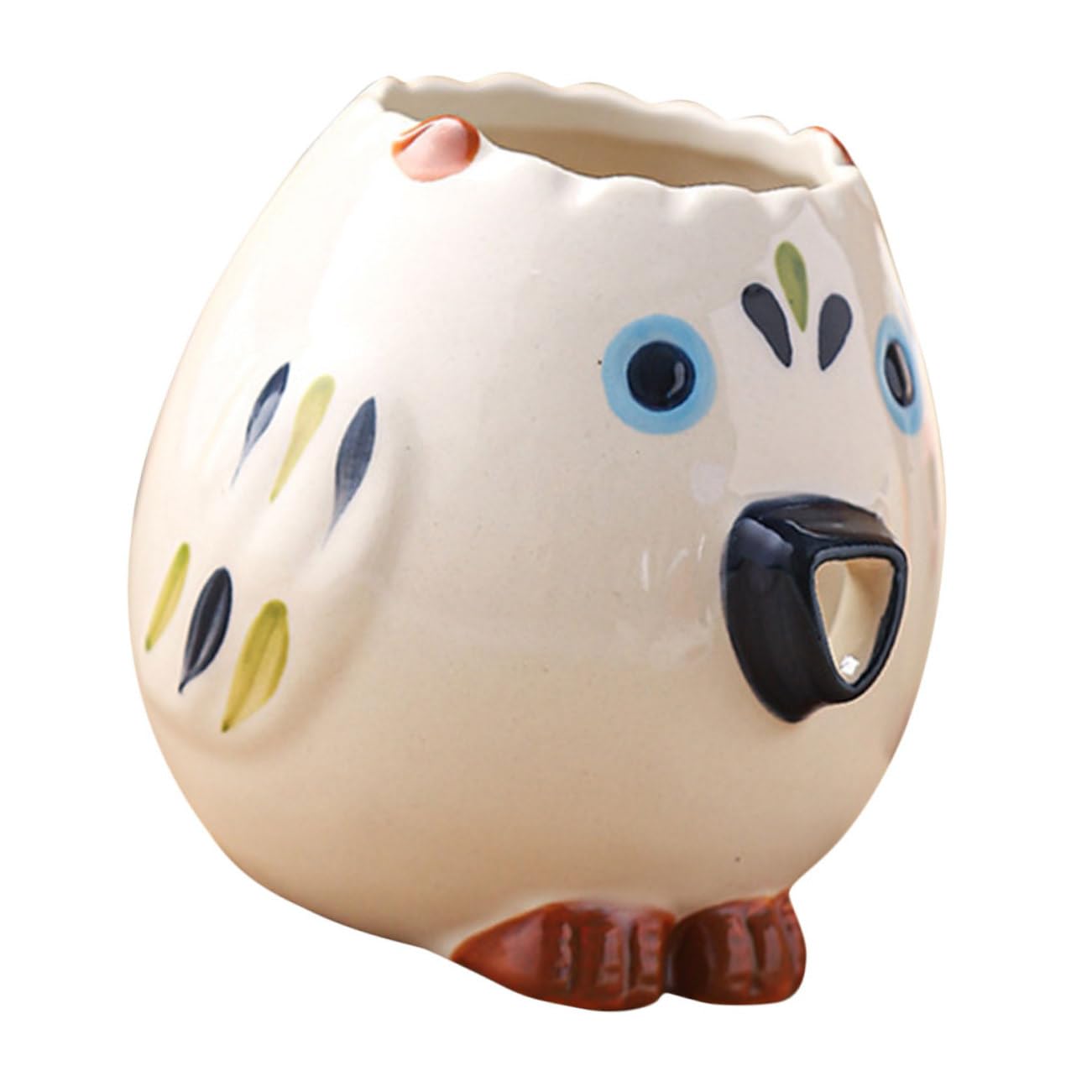 Mikinona Ceramic Egg Separator Adorable Owl Design Efficient Egg Yolk White Filter Kitchen Tool for Cooking Baking for Home Chefs and Food Lovers
