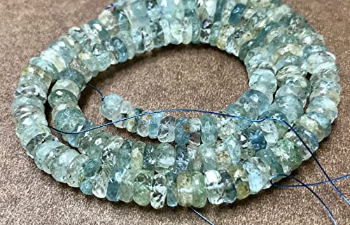 Aigue-marine naturelle taillée à facettes en perles de 12,7x17,8 mm, l'éclat luxe pour vos colliers