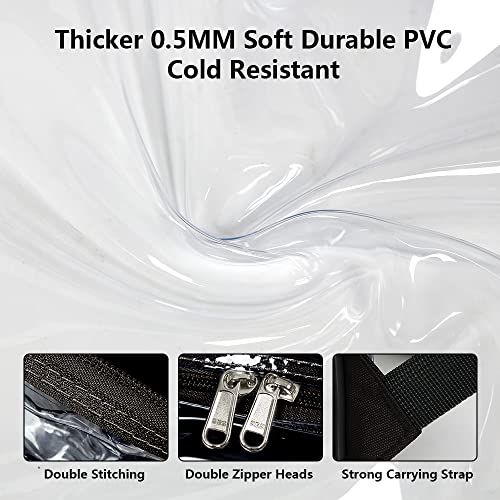 Clear Big Large PVC Laptop Transparent Backpack Heavy Duty Bookbag See Through Backpacks for Work Stadium Sporting (Black)4