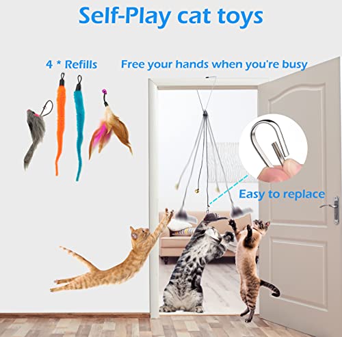 Image of Fashion's Talk Cat Toys 50 Pcs for Indoor Cats,Interactive Door Hanging Mice Feather Toy Cat Spring Toy Cat Wand Catnip Crinkle Balls Silvervine Stick