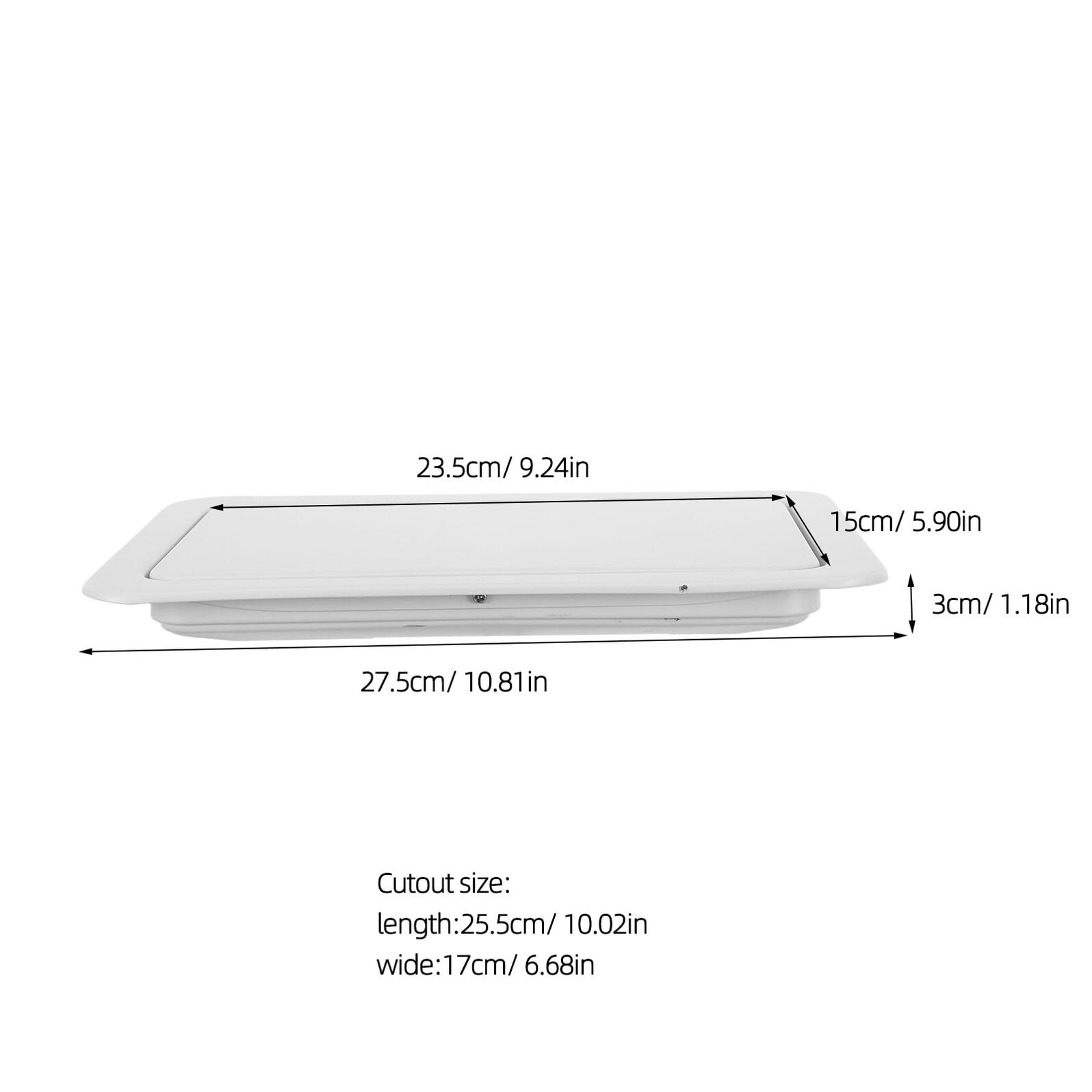 SHINEOFI Tapa de Basura Empotrada Abatible de Acero Inoxidable 27 CM para Encimera Cubierta Cuadrada Tapa para Cubo de Basura de Cocina y Baño Uso Doméstico y Comercial