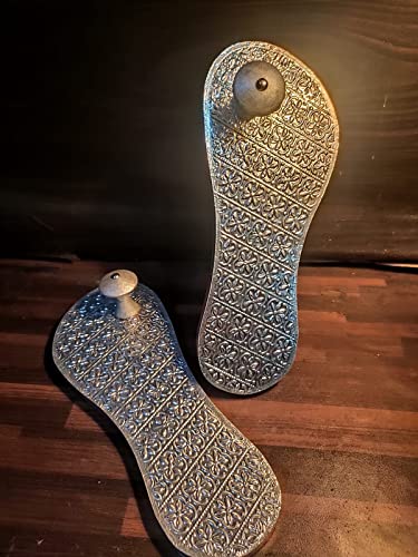 Image of Silver Chappal for Men Women | Khadau Slippers with Silver Layering for holy Purpose