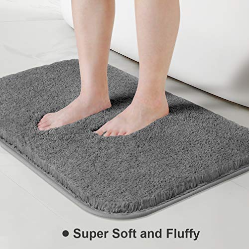 Bathroom Rugs Non-Slip Bath Mat Ultra Soft Absorbent Microfibers Bath Rugs Super Thick Plush Machine Washable Bath Mats Carpet For Bathroom Tub Shower Floor (16"X24", Dark Grey) #TOP7