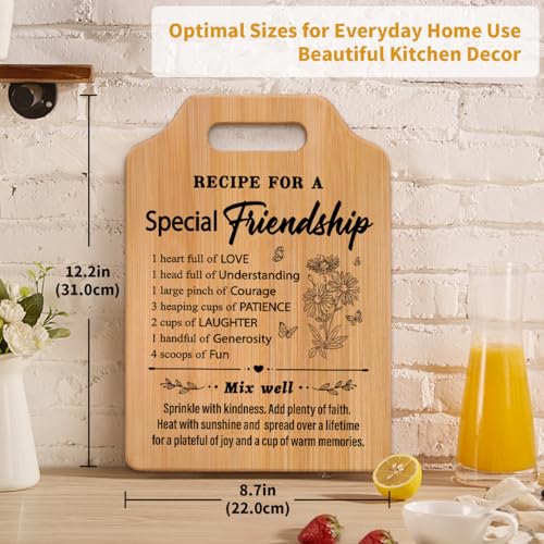 Friendship Gifts for Women, Friend Gifts for Women - Unique Bamboo Cutting Board, Best Friend Birthday Gift for Her, Christmas Friendship Persents for Her - Image 3