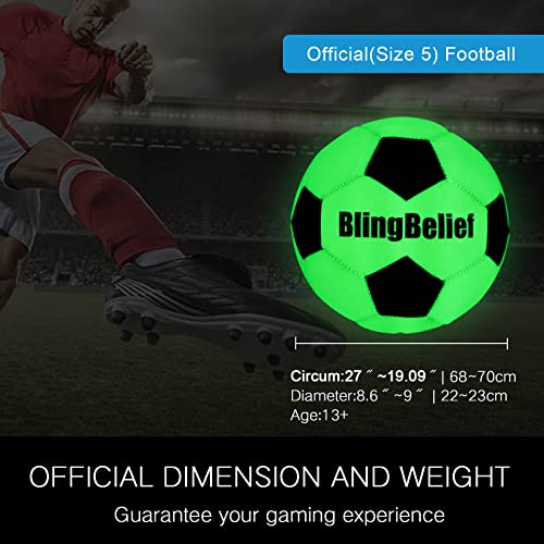 Image of Super Bright Glow in The Dark Baseball,Soccer Ball,Volleyball,Football, Light Up Luminous Baseball, Official Size and Weight Football, Recreational Use Practice Volleyball