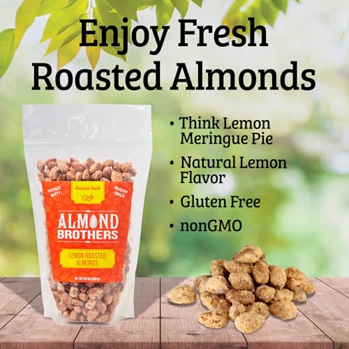 Almond Brothers Roasted Almonds - Hand Crafted Lemon Glazed Almonds, Gluten-Free, Non-GMO, Candied Almonds - 2 lb Bag