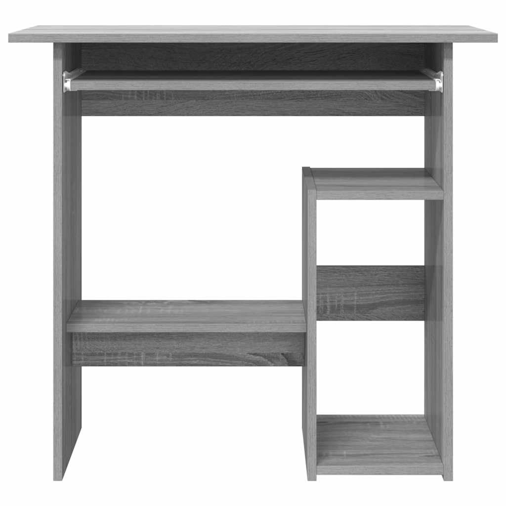Gray Sonoma Engineered Wood Computer Desk with Keyboard Tray | This compact 80x45x74 cm workstation includes a CPU stand, making it ideal for home offices and study rooms.
