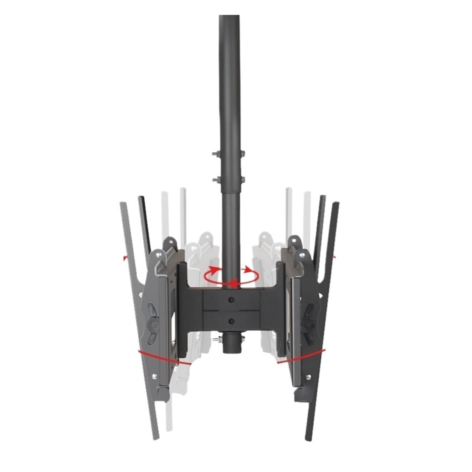 Support de montage au plafond pour 2 TV 60-100 pouces inclinable et télescopique PC T580